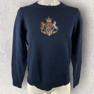 Lauren Ralph Lauren Navy Crest Crewneck Sweater